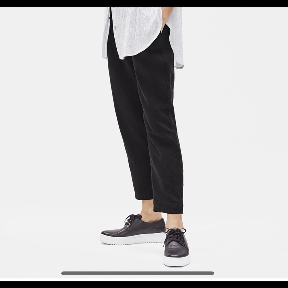 NWT Eileen Fisher Tencel/Linen Ankle Pant - Picture 2 of 10